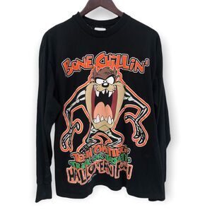 VTG ‘96 Taz Halloween Shirt Mens Large Glow in the Dark